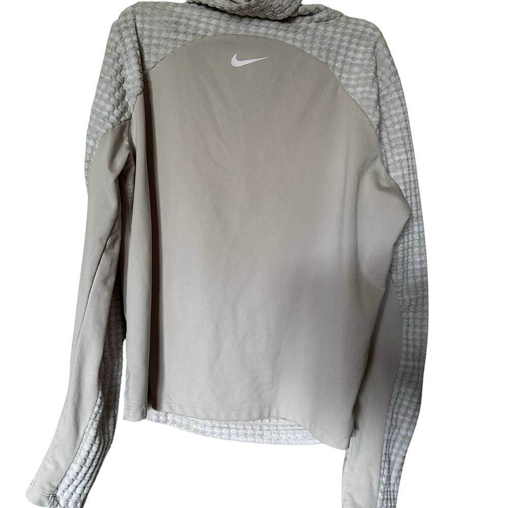 Nike Women’s Pro Hyperwarm Mock Neck Pullover White And Tan